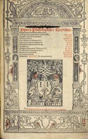 Opera Philosophica Ciceronis : Fragmentum Arati statim post indicem ; Academicarum questionu[m] lib. ...