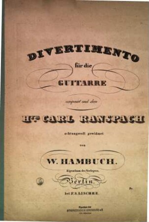 Divertimento für die Guitarre