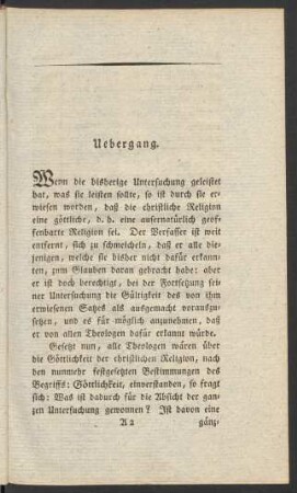 Uebergang.
