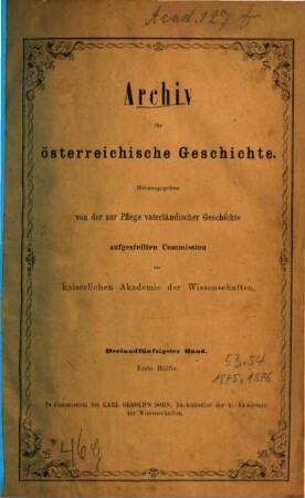 Archiv für österreichische Geschichte. 53. 1875