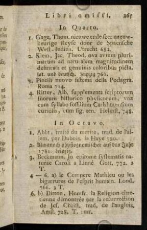 265-266, Libri omissi.