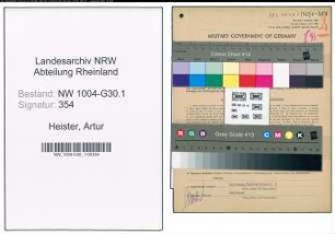 Entnazifizierung Artur Heister , geb. 17.06.1907 (Spediteur)