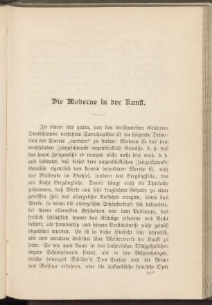 Die Moderne in der Kunst.