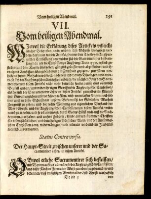 VII. Vom heiligen Abendmal