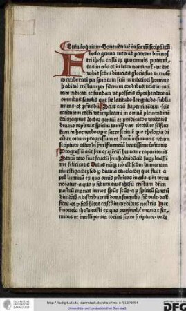 Breviloquium Boneventure in sacram scripturam.