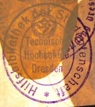 Technische Hochschule Dresden, Studentenschaft, Hilfsbibliothek / Stempel
