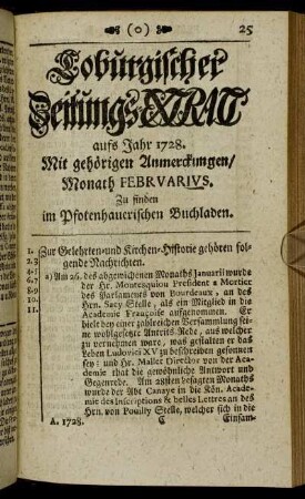 Monath Februarius.