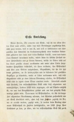 Erste Vorlesung