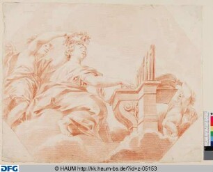 Die heilige Cäcilia, Orgel spielend