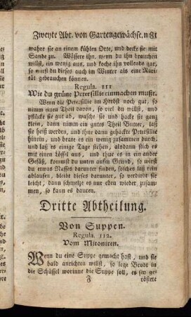 Dritte Abtheilung. Von Suppen.