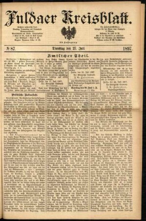 Ausgabe vom Dienstag, den 27. Juli 1897.