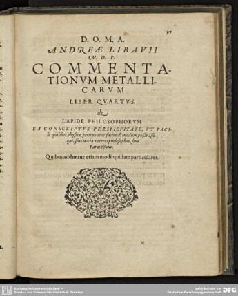 Liber Quartus. De Lapide Philosophorum.