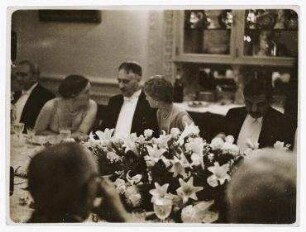 Dinner in der französischen Botschaft in Washington D.C. zu Ehren des Besuchs von Pierre Laval. 3. von links: Henry L.Stimson, 1.v.rechts: Pierre Laval