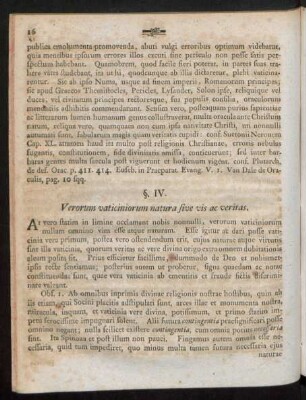 §. IV. Verorum vaticiniorum natura sive vis ac veritas.