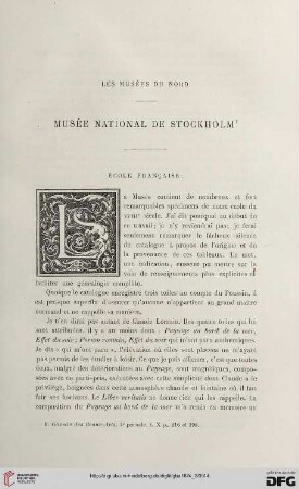 2. Pér. 10.1874: Musée National de Stockholm, [3], École française : les musées du Nord