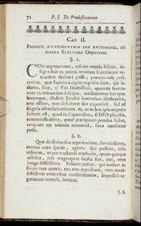 Cap. II. Primum Argumentum Pro Rationibus, In Divina Electione Objectivis