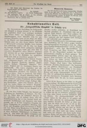 Die "Zeitgenössische Graphik" in Leipzig 1914