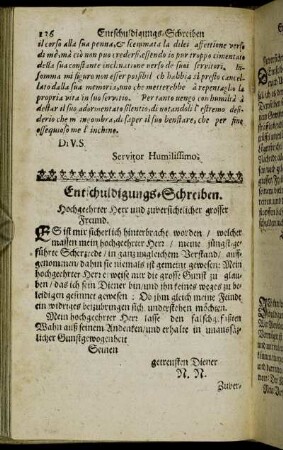 Entschuldigungs-Schreiben.