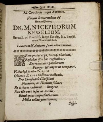 Ad Concionis hujus Autorem, [...]
