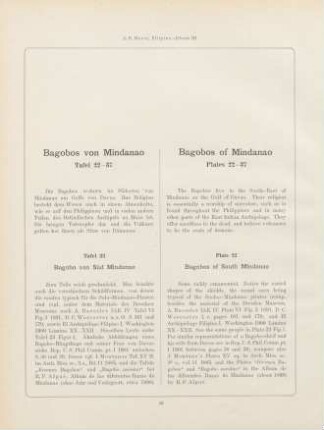 Bagobos von Mindanao. Tafel 22-37 = Bagobos of Mindanao. Plates 22-37
