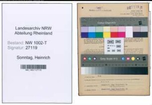 Entnazifizierung Heinrich Sonntag , geb. 12.05.1895 (Betriebsmeister)