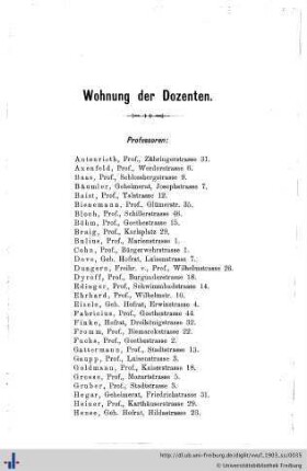 Wohnungen der Docenten.