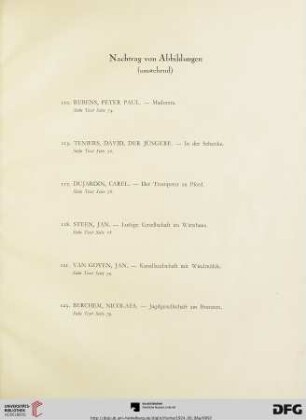 Nachtrag von Abbildungen (Nr. 110-123)
