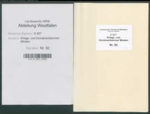 Entwerfung einer neuen Eigentumsordnung und Fixation der ungewissen grundherrlichen Eigentumsfälle im Minden-Ravensbergischen