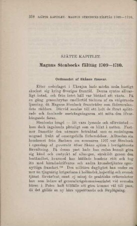 Sjätte Kapitlet. Magnus Stenbocks fälttåg 1709-1710.