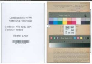 Entnazifizierung Erich Recke , geb. 17.07.1897 (Stadtinspektor)