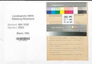 Entnazifizierung Otto Baum , geb. 25.10.1902 (Beamter)