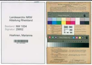 Entnazifizierung Marianne Hoehnen , geb. 30.01.1922 (Postangestellte)