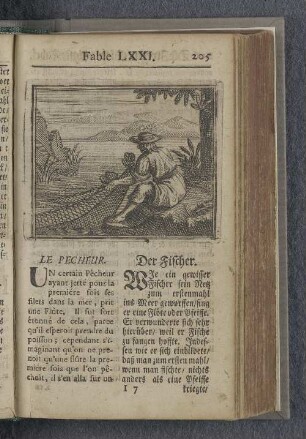 Fable LXXI. : Le pecheur. Der Fischer.