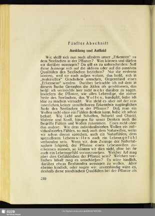 Fünfter Abschnitt: Ausklang und Auftakt