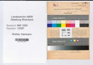 Entnazifizierung Hermann Rother, geb. 03.04.1896 (Zollobersekretaer)