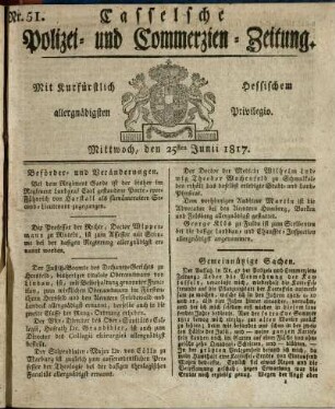 Nr. 51, Mittwoch, den 25sten Junii 1817