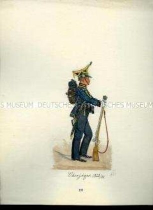 Uniformdarstellung, Oberjäger, Sachsen, 1822/1831.