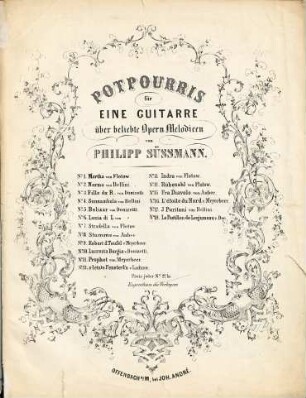 Potpourris für eine Gitarre : über beliebte Opern-Melodien. 18, Der Postillon von Lonjumeau von Adam