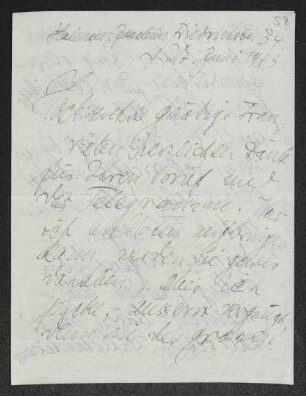 Brief von Oskar Loerke an Margarete Hauptmann