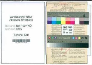 Entnazifizierung Karl Schuhe , geb. 02.01.1906 (Lagerverwalter)