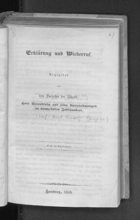 Erklärung und Wiederruf