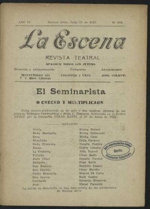 El seminarista o creced y multiplicaos : pieza cómico-sentimental en un acto y dos cuadros