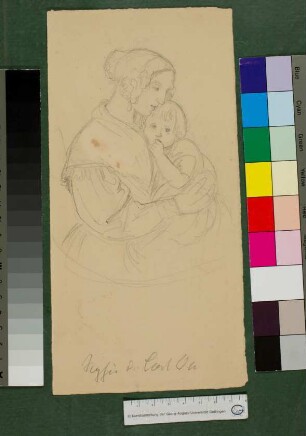 Sophie Oesterley mit ihrem ältesten Sohn Carl (1839-1930) auf dem Arm