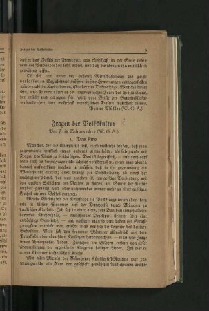 Fragen der Volkskultur