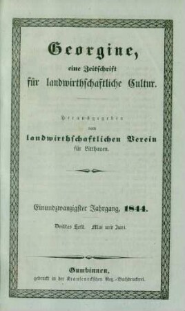 Einundzwanzigster Jahrgang, 1844. Drittes Heft. Mai und Juni.