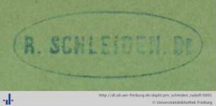 [Provenienz]: Schleiden, Rudolf