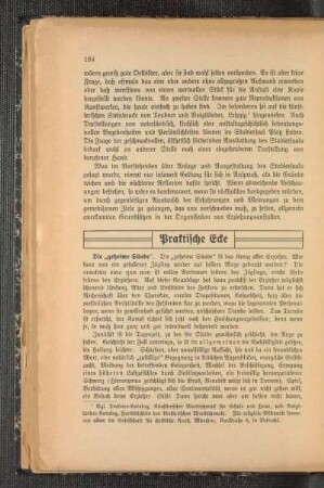 Praktische Ecke : die "geheime Sünde"