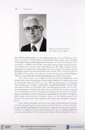 Ernst-Ulrich Franck (2.8.1920-21.12.2004)