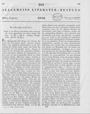 Lau, G. J. T.: Gregor I. der Grosse nach seinem Leben und seiner Lehre. Leipzig: Weigel 1845