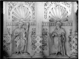 Hechingen Franziskanerkirche Sankt Luzen Langhaus Südwand Apostel S.Thomas und Jacobus minor